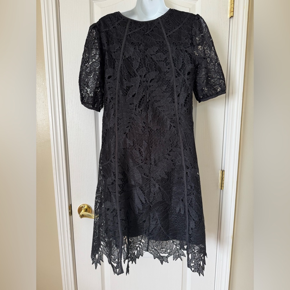 NWT Chico’s 00 (size 2) Black Lace Leaf Dress - Picture 8 of 8